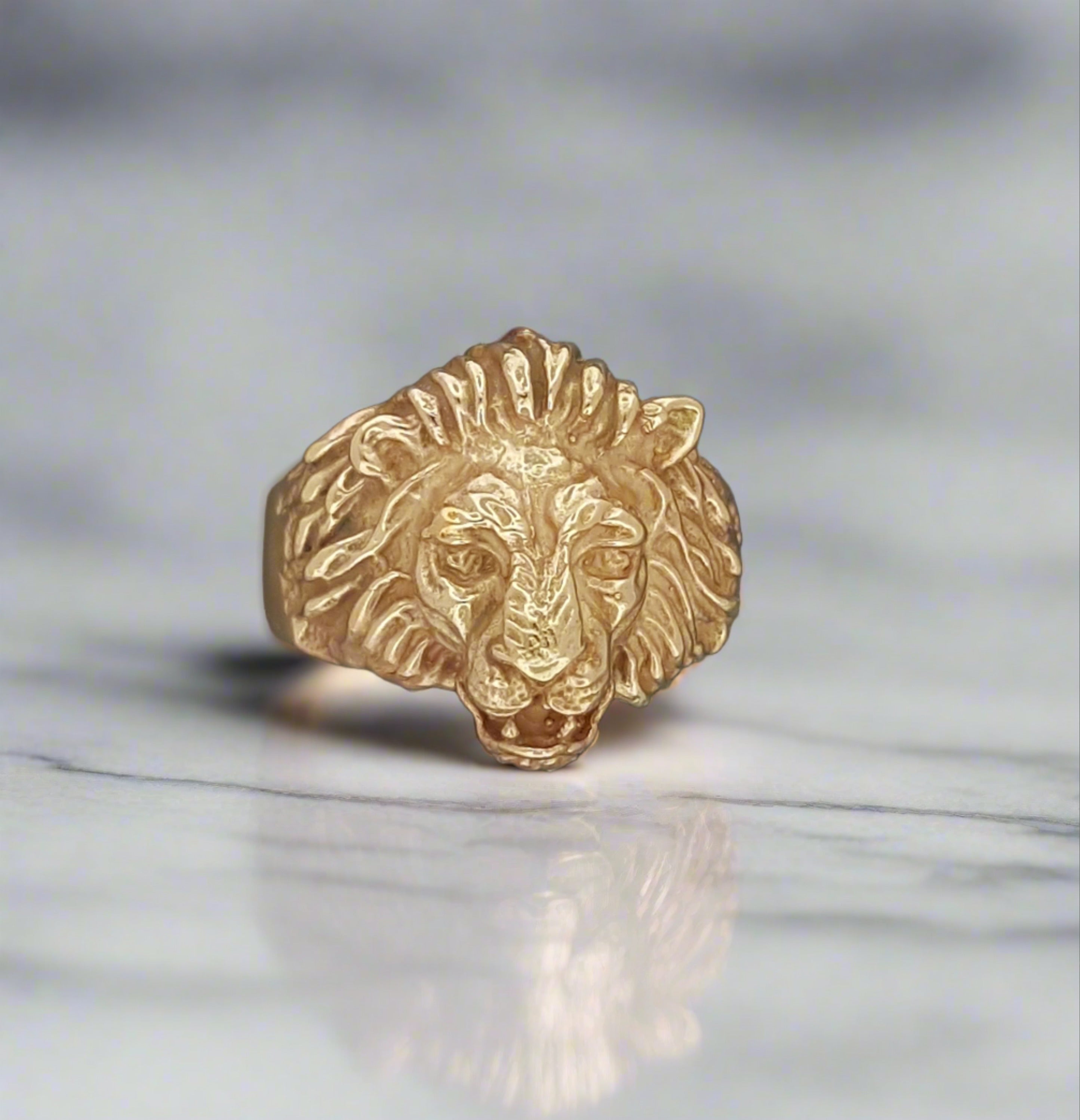 925 Sterling Silver Lion Design Men's Ring | eBay