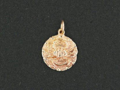 Médaillon du zodiaque Cancer en Argent Massif et Bronze Antique