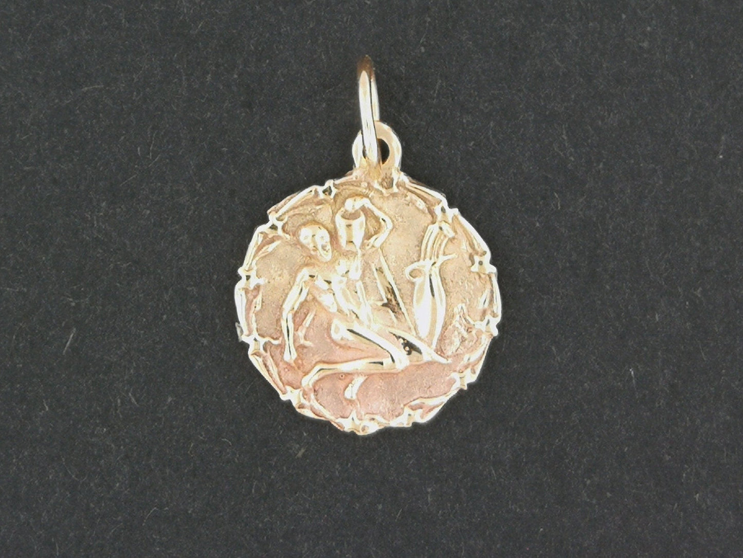 Zodiac Medallion Aquarius in Sterling Silver or Antique Bronze