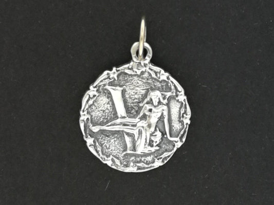 Zodiac Medallion Virgo in Sterling Silver or Antique Bronze