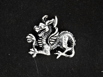 Medieval Dragon Charm in Sterling Silver or Antique Bronze, Dragon Lover Jewelry, Dragon Lover Jewellery, Here Be Dragons, Year Of The Dragon Jewelry, Year Of The Dragon Jewellery, Medieval Dragon Pendant, Silver Dragon Pendant, Silver Dragon Pendant, Silver Dragon Charm, Silver Dragon Pendant