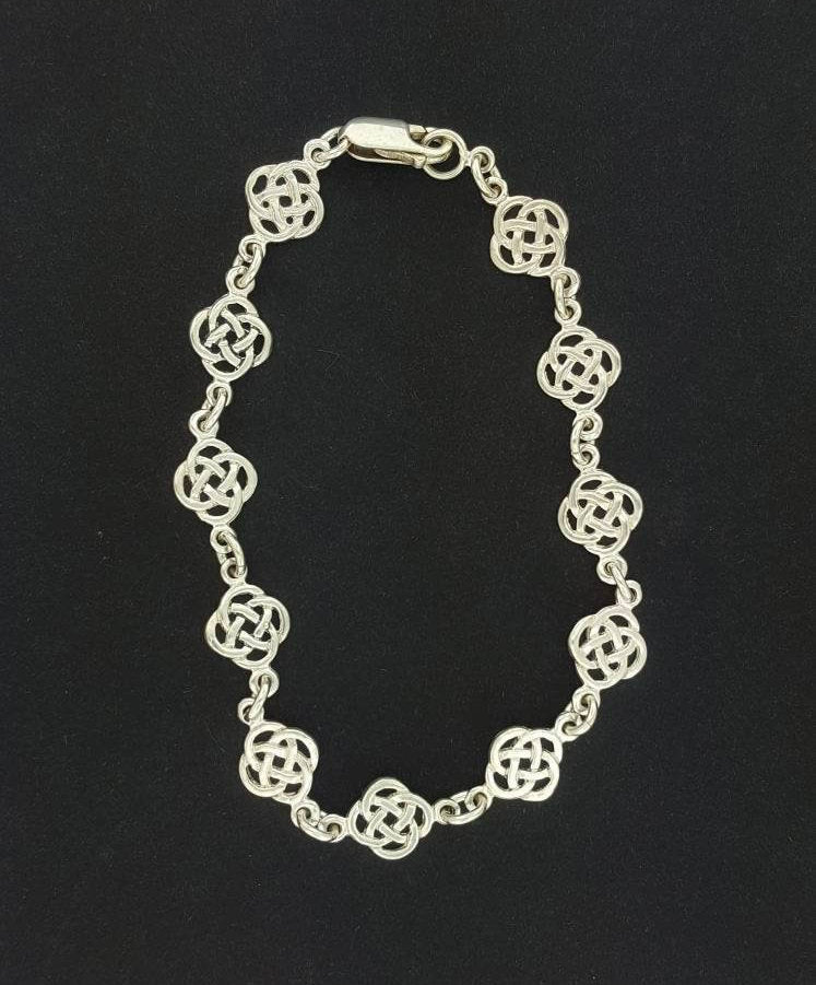 Bracelet noeud sans fin en argent sterling ou bronze antique