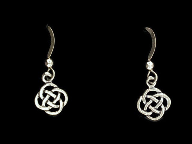 Small Endless Knotwork Dangle Earrings in Sterling Silver or Antique Bronze, Sterling Silver Knotwork Earrings, Antique Bronze Knotwork Earrings, Endless Knot Earrings, Silver Dangle Earrings, Bronze Dangle Earrings, Silver Celtic Earrings, Bronze Celtic Earrings, Celtic Knotwork Earrings, Silver Celtic Jewelry, Silver Celtic Jewellery, Antique Bronze Celtic Jewelry, Antique Bronze Celtic Jewellery, Endless Knotwork Earrings