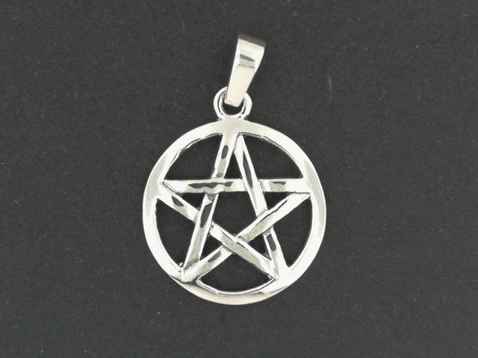 Medium Pentacle Pendant in 925 Silver or Bronze, Pentacle Pendant Charm Jewelry, Witches Star Charm Pendant, Jewellery Gift for Wicca Pagan, Silver Pentacle Pendant, Medium Sterling Silver Pentacle Pendant, Silver Pentacle Charm, Pagan Star Pendant