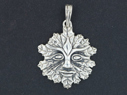 Green Man Pendant  in Sterling Silver or Antique Bronze