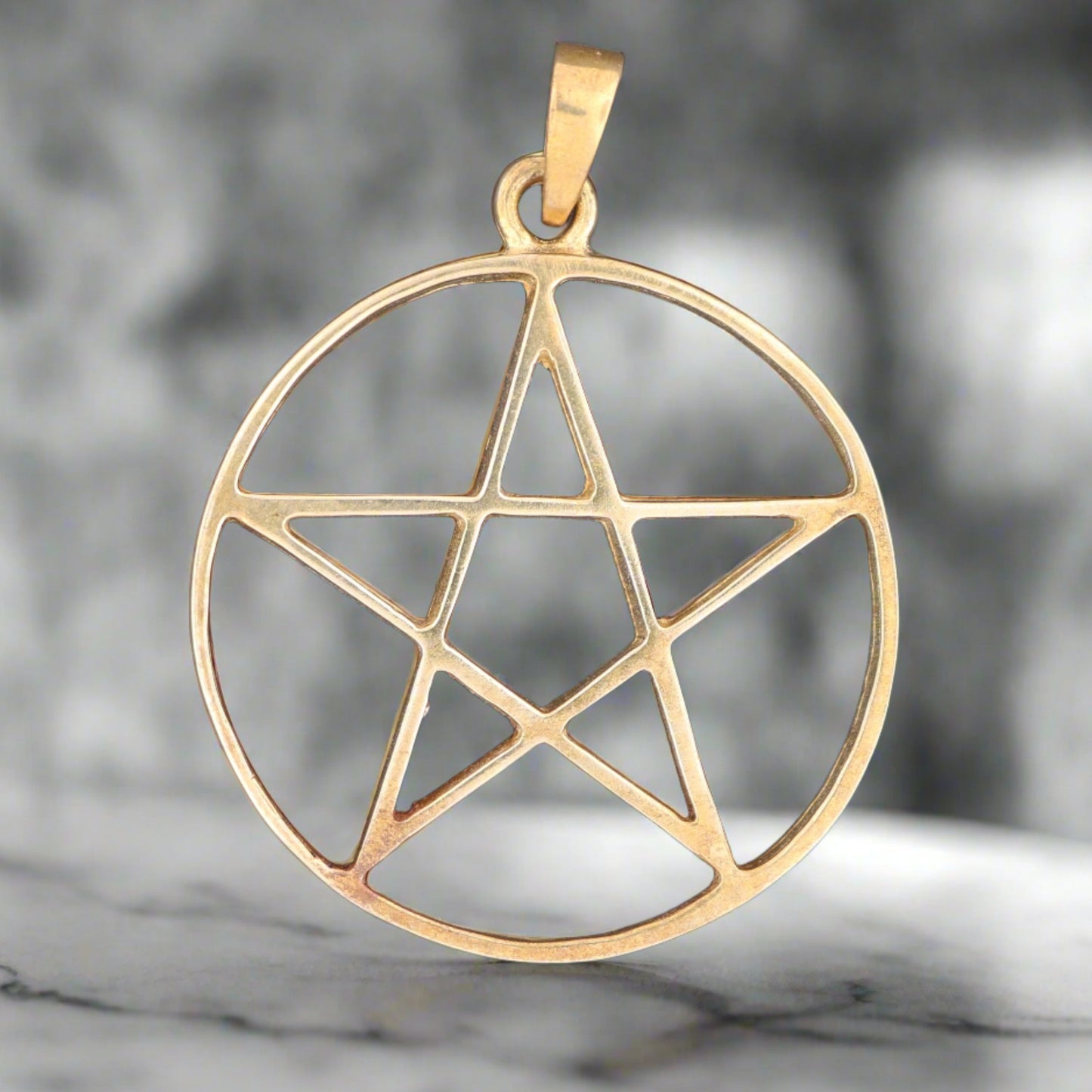 Large Pentacle Pendant in 925 Silver or Bronze, Pentacle Charm Jewelry, Witches Star Pendant Necklace, Jewellery Gift for Wicca Pagan, Antique Bronze Pentacle Pendant, Bronze Pentacle Charm, Large Bronze Pentacle Pendant, Pagan Pentacle Charm