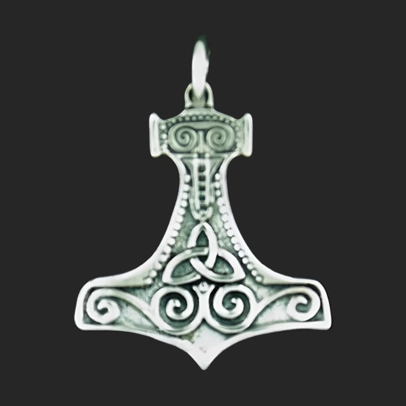 Classic Thor's Hammer in Sterling Silver or Antique Bronze, Mjölnir Pendant, Viking Pendant, Silver Hammer Pendant, God of Thunder Pendant, Silver Viking Pendant, Silver Viking Jewelry, Silver Viking Charm, Silver Hammer Pendant, Thors Hammer Pendant