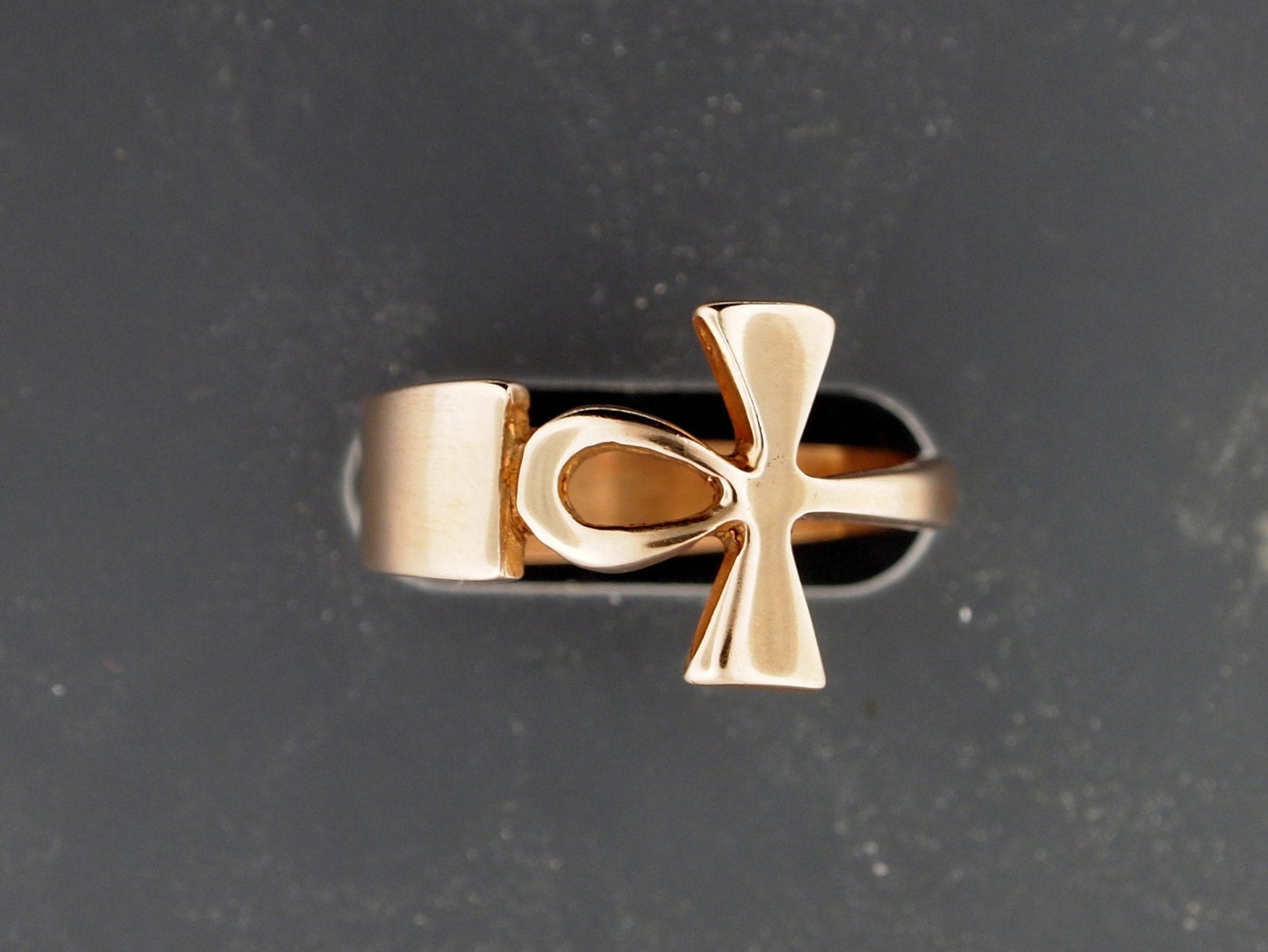 Wrap Around Ankh Ring in Sterling Silver or Antique Bronze
