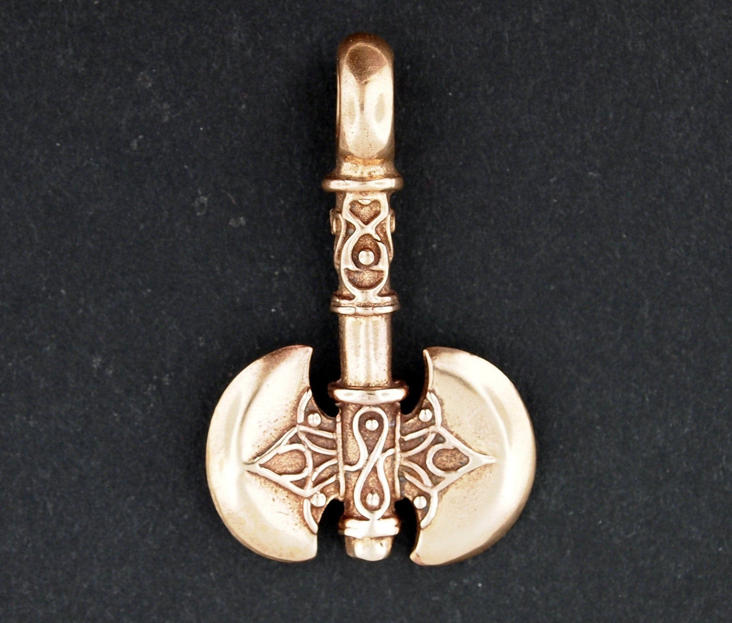 Grand pendentif hache de combat en argent sterling ou bronze antique