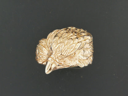 Bague tête d'aigle design vintage en argent sterling ou bronze antique
