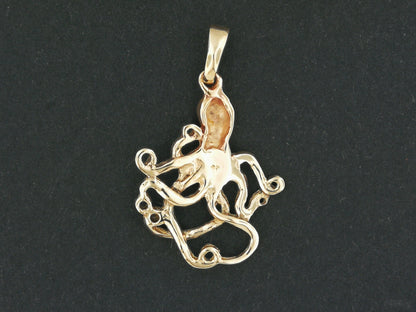 Octopus Pendant in Sterling Silver or Antique Bronze