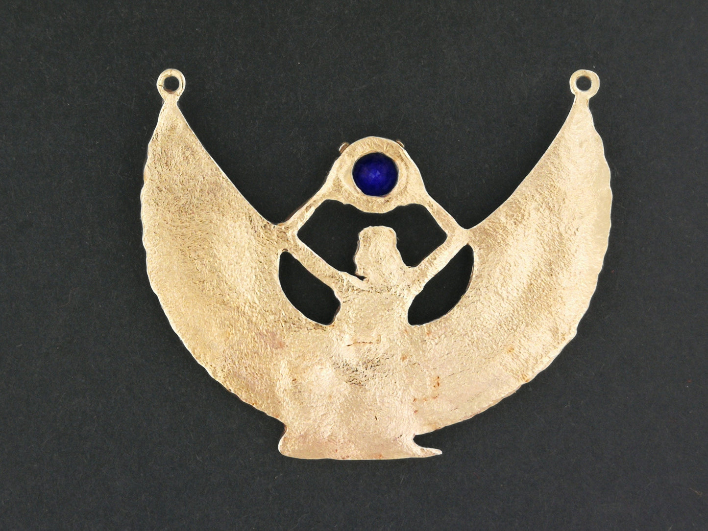 Collier Isis ailé avec Lapis Lazuli en Bronze Ancien