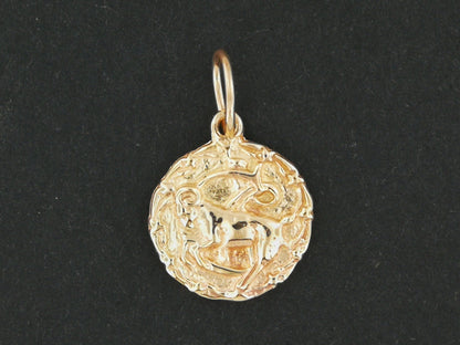 Médaillon du zodiaque Capricorne en argent massif ou bronze antique