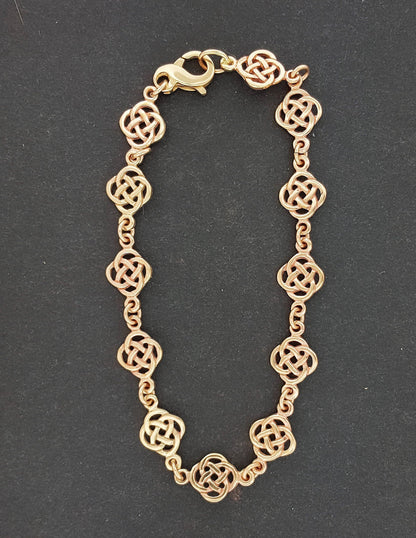 Bracelet noeud sans fin en argent sterling ou bronze antique