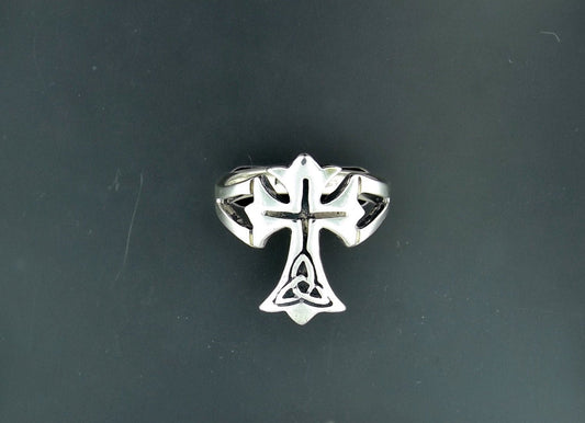 Bague croix celtique en argent sterling ou bronze antique