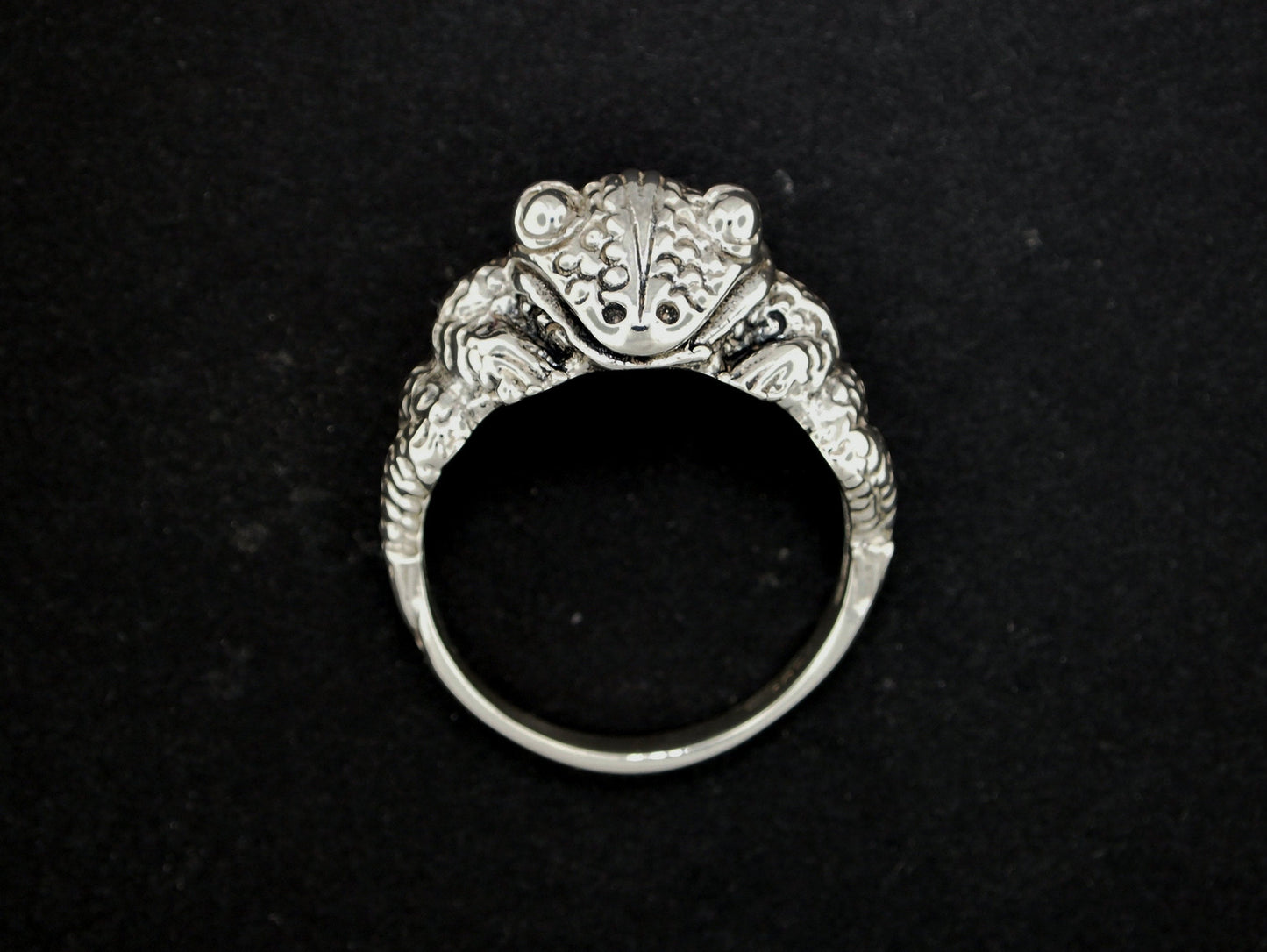 Frog Ring in Sterling Silver or Antique Bronze