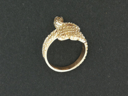 Coiled Snake Ring in Sterling Silver or Antique Bronze