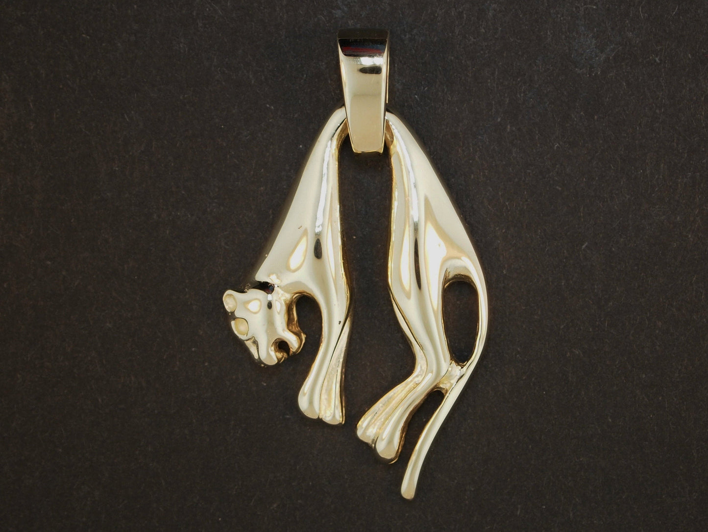 Hanging Cat Pendant in Sterling Silver or Antique Bronze