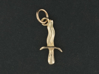 Small Knife Charm in Sterling Silver or Antique Bronze