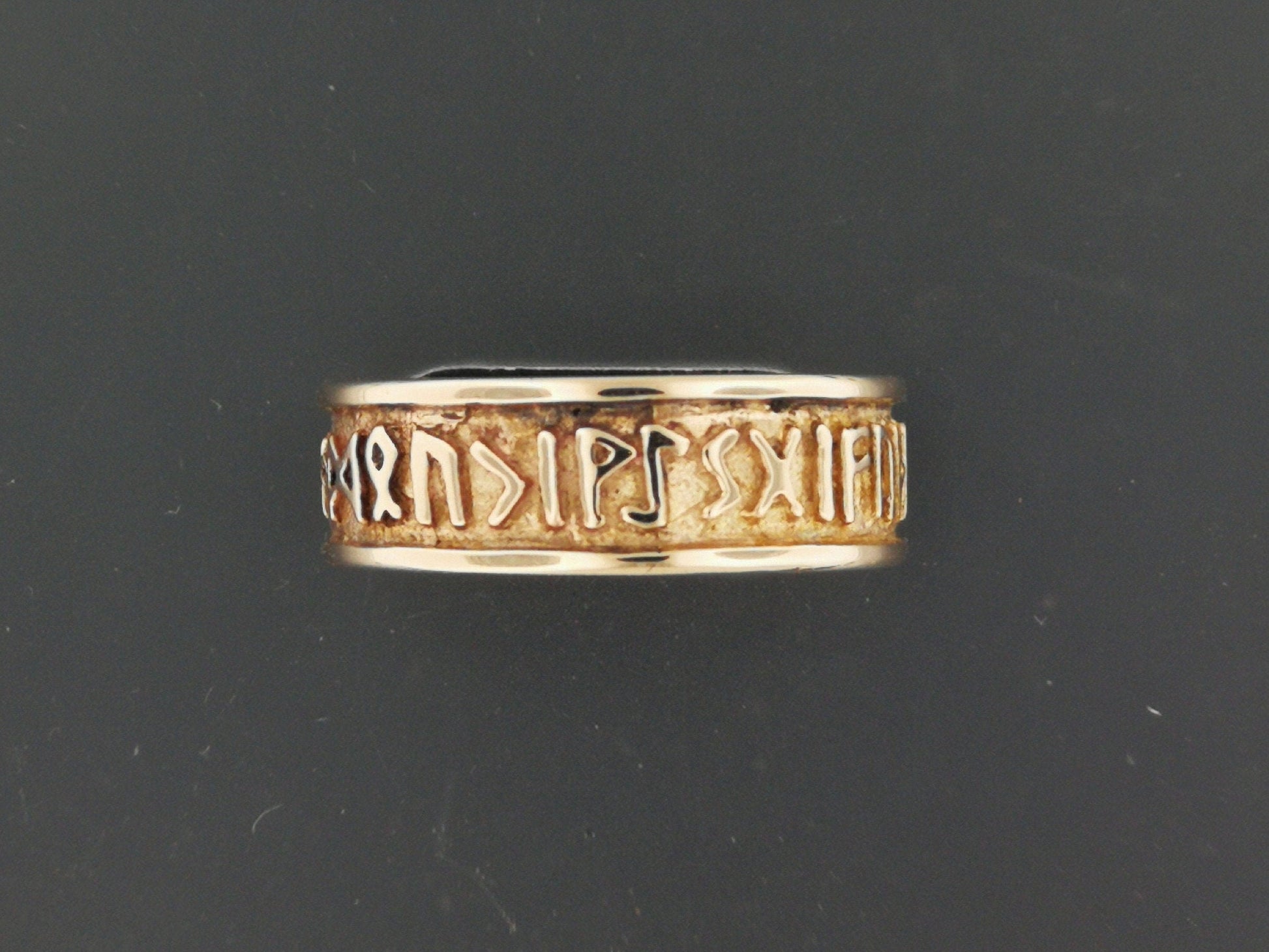 Norse Rune Band in Sterling Silver or Antique Bronze, Runic Alphabet Ring, Bronze Viking Ring, Bronze Rune Ring, Antique Bronze Rune Ring, Antique Bronze Rune Band Ring, Viking Rune Ring, Nordic Bronze Band, Elder Futhark Antique Bronze Ring