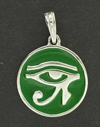 Eye of Horus Medallion in Sterling Silver, Eye of Ra Pendant, Ancient Egyptian Style Pendant, Horus Amulet, Silver Egyptian Pendant, Silver Eye Of Ra, Ancient Egyptian Pendant, Silver Eye Of Horus Pendant, Sterling Silver Egyptian Medallion