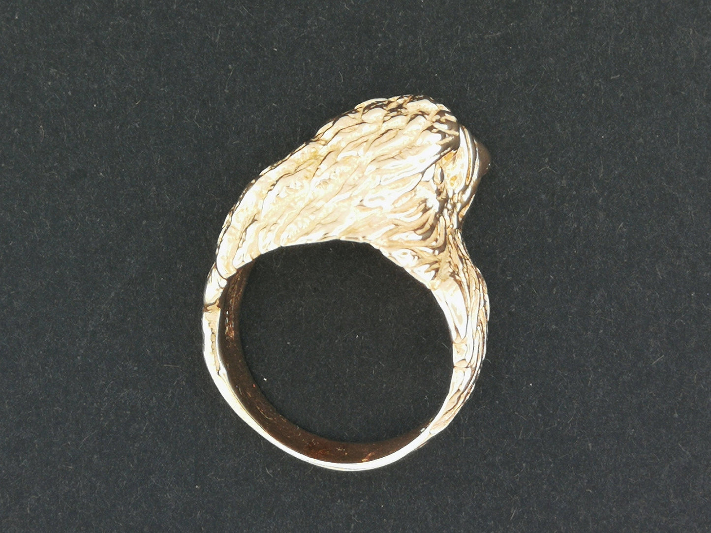 Vintage Design Eagle Head Ring in Sterling Silver or Antique Bronze
