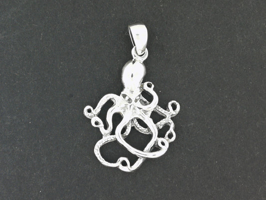 Octopus Pendant in Sterling Silver or Antique Bronze