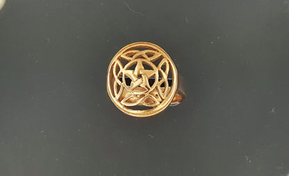 Knotwork Pentacle Ring in Sterling Silver or Antique Bronze, Bronze Pentacle Ring, Celtic Pentacle Ring, Bronze Pagan Jewelry, Antique Bronze Pagan Jewellery, Bronze Pagan Pentagram Ring, Bronze Pentagram Jewelry, Bronze Pentagram Jewellery