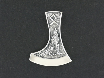 Pendentif tête de hache nordique en argent sterling ou bronze antique