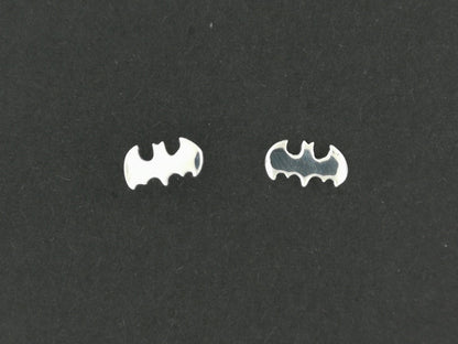 Handmade Bat Stud Earrings in Sterling Silver
