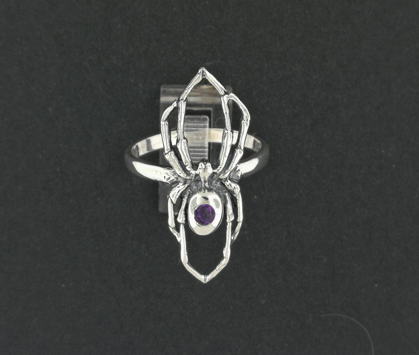 Spider ring with Gemstone in Sterling Silver