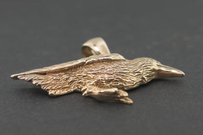 Raven Pendant in Sterling Silver or Antique Bronze