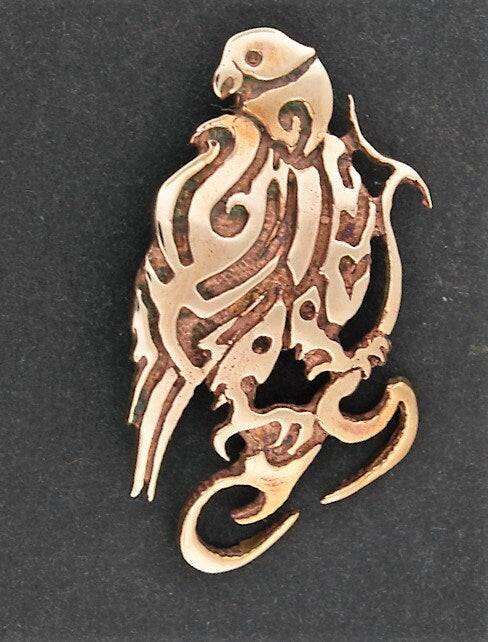 Tribal Animal Pendant in Sterling Silver or Antique Bronze