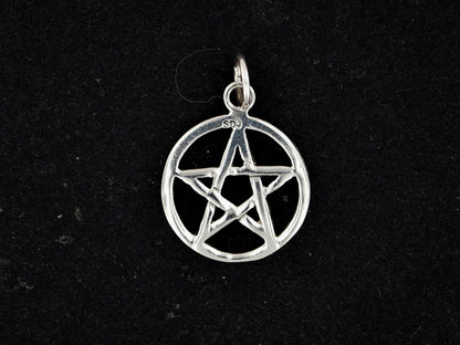 Small Two Sided Pentacle Pendant in Sterling Silver or Antique Bronze