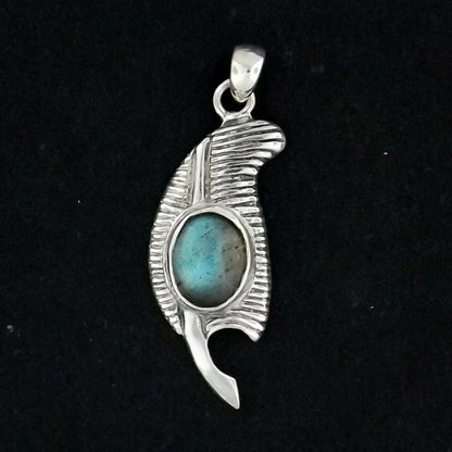 Feather of Ma'at Pendant in Sterling Silver, Egyptian Feather Pendant, Egyptian Goddess Pendant, Goddess of Truth Pendant, Silver Egyptian Feather Pendant, Silver Ma’at Pendant, Egyptian Silver Pendant, Silver Gemstone Egyptian Feather Pendant