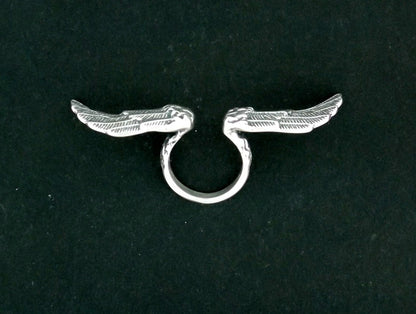 Bague ailes d'ange en argent sterling ou bronze antique