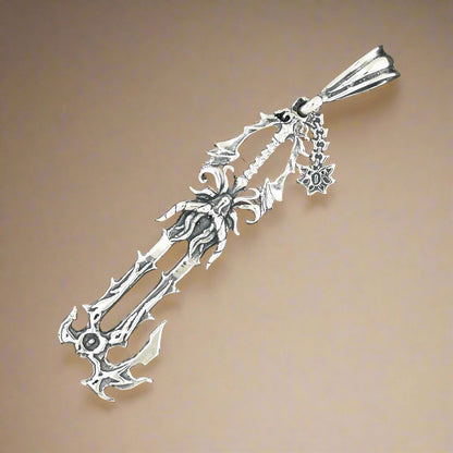 KH No Name Keyblade Pendant in Sterling Silver or Antique Bronze, Video Game Jewelry, Video Game Jewellery, Silver Video Game Pendant, Bronze Video Game Pendant, Gamer Girl Pendant, Gamer Girl Jewelry, Gamer Girl Jewellry, Gamer Geek Pendant, Gamer Geek Jewelry, KH Keyblade Pendant, Silver Keyblade Pendant, Bronze Keyblade Pendant, No Name Keyblade Pendant, 925 Silver Keyblade, Kingdom Hearts Keyblade Pendant