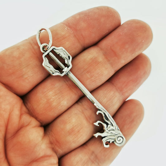 Kingdom Hearts One Winged Angel Keyblade Pendant in Sterling Silver or Antique Bronze